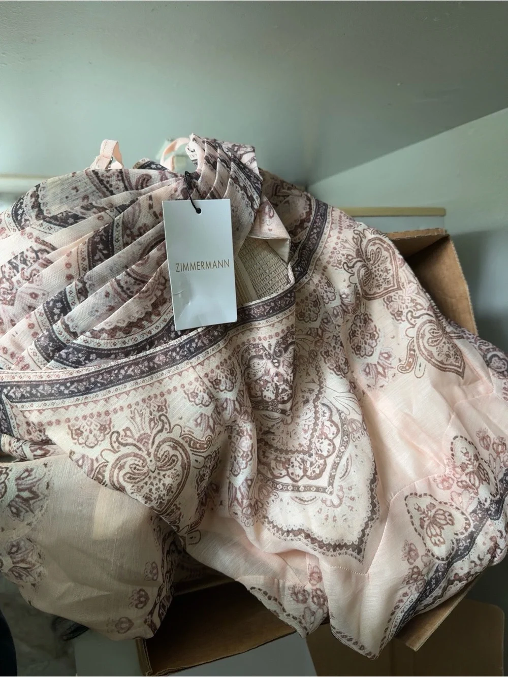 Zimmermann Blush Paisley Sheer Panel